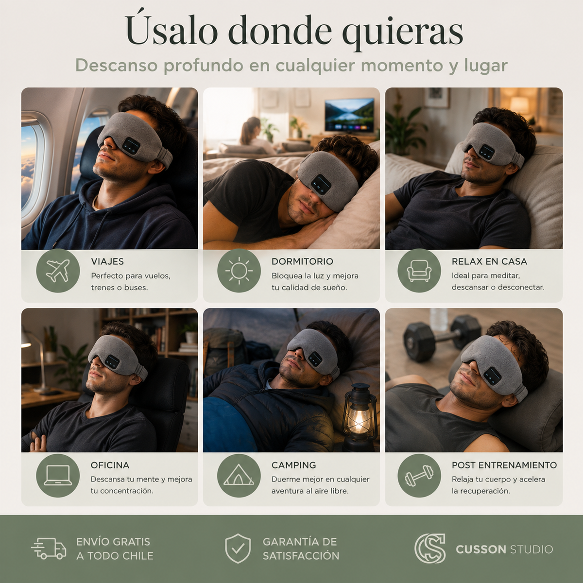 SleepSound™ | Antifaz Bluetooth con Audífonos