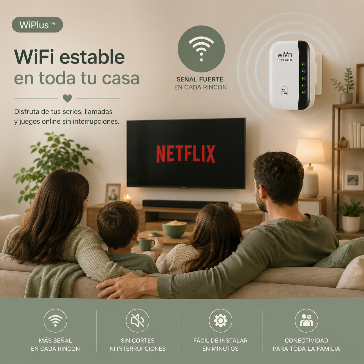 WiPlus™ Repetidor de señal Wi-FI
