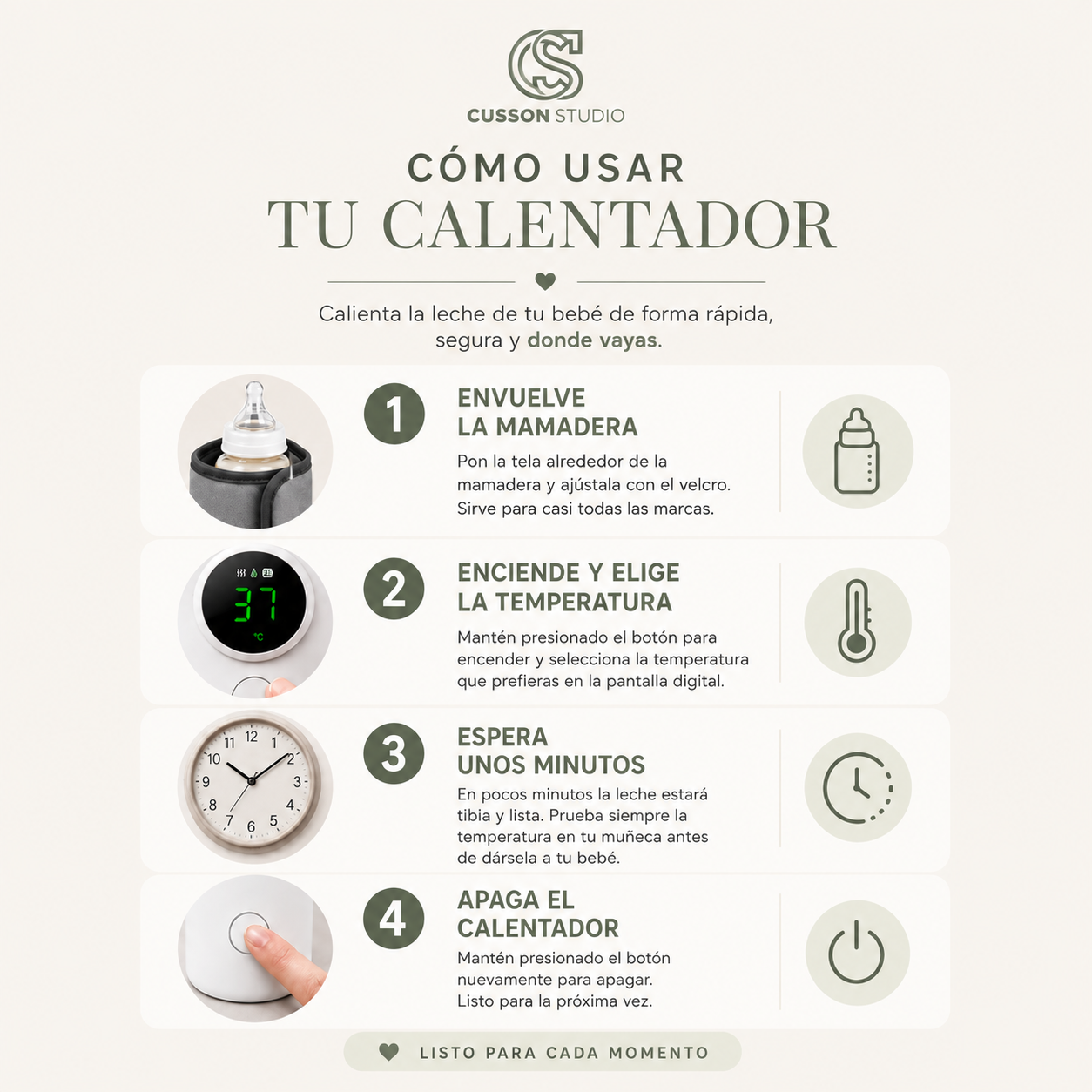 BebéCalma™ | Calienta Mamaderas Portátil con USB