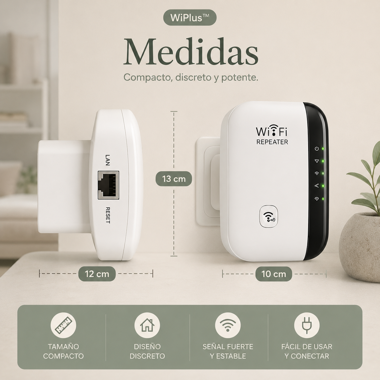 WiPlus™ Repetidor de señal Wi-FI