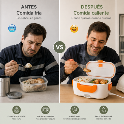 LunchHeat™ | Lonchera Eléctrica Portátil 2 en 1