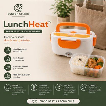 LunchHeat™ | Lonchera Eléctrica Portátil 2 en 1