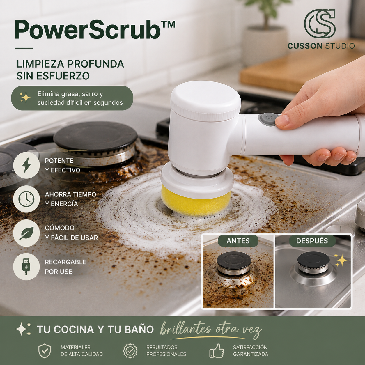 PowerScrub™ | Cepillo Eléctrico 5 en 1